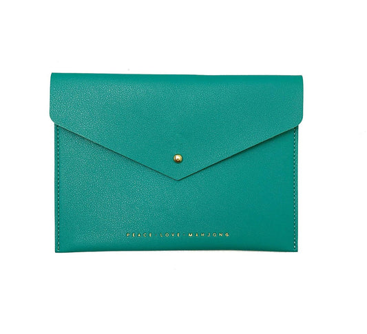 Mahjong Card Clutch: Teal - Large Size