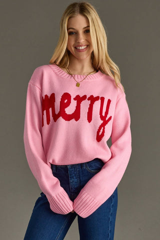 Merry Sweater: Pink/Red