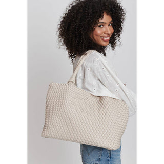 Solana Woven Vegan Leather Tote: Espresso
