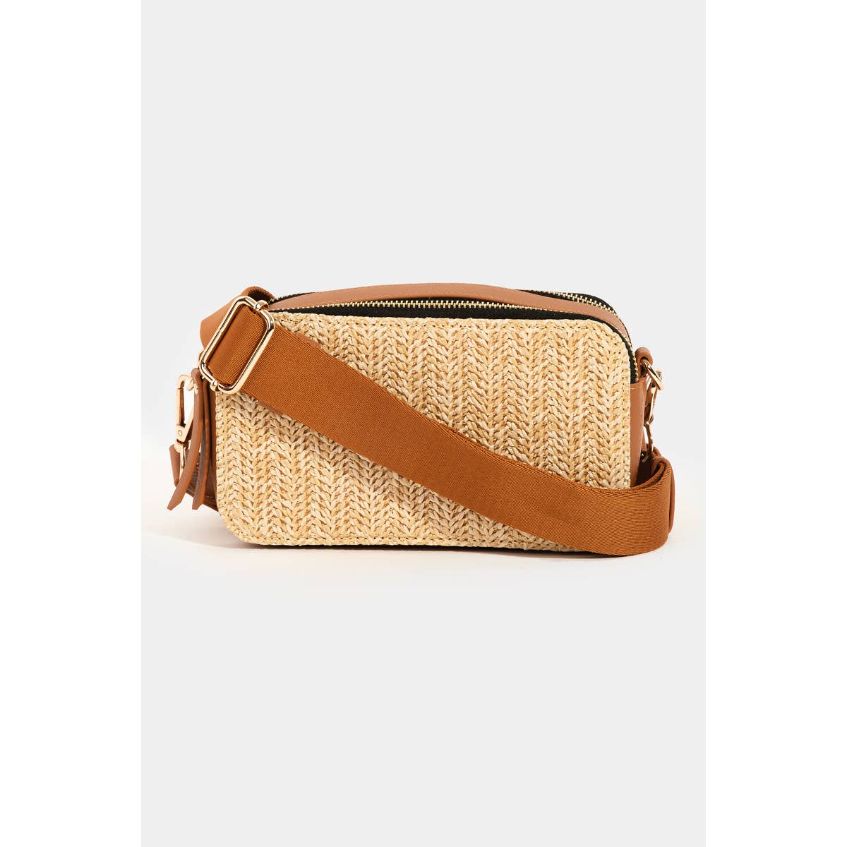 Rectangle Crossbody Straw Bag: KELLY GREEN