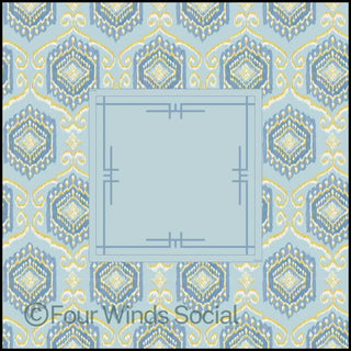 Blue Brocade Chandelier Mat: Four Winds Social