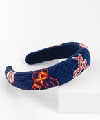 Braves Beaded Headband: Navy