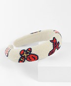 Braves Beaded Headband: White