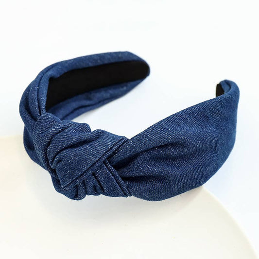 Denim Knot Headband : Dark Denim