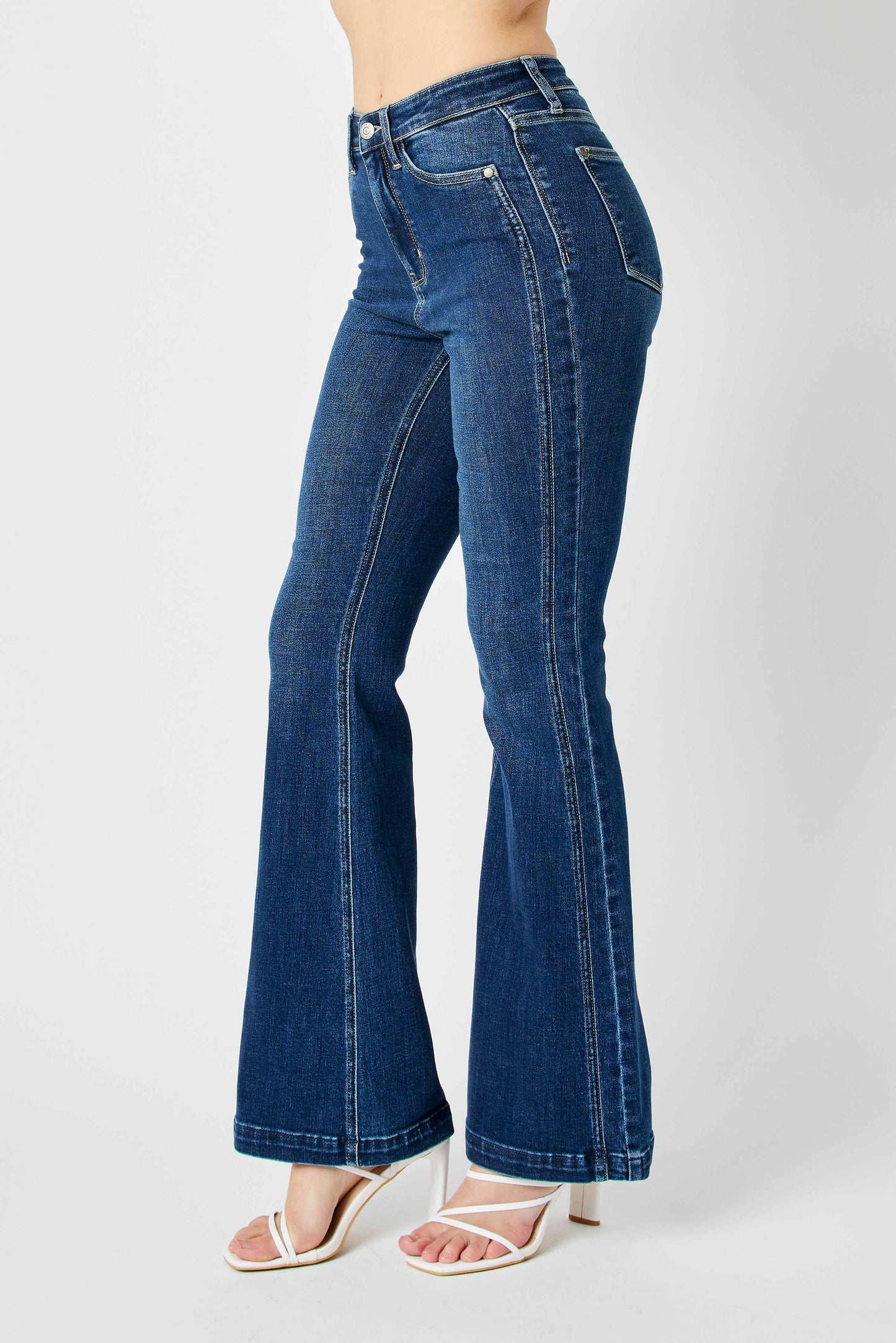 HW Angled Side Seam Detail Flare: DK / 5(27)