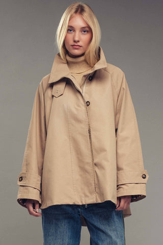 Nicolette Modern A-Line Trench Jacket