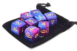 D6 8-Piece Dice Set - Vorpal - Lavender & Blue w/ Gold