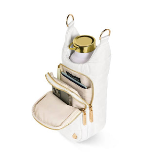 White Ripstop HydroBag with Black and White Striped Strap