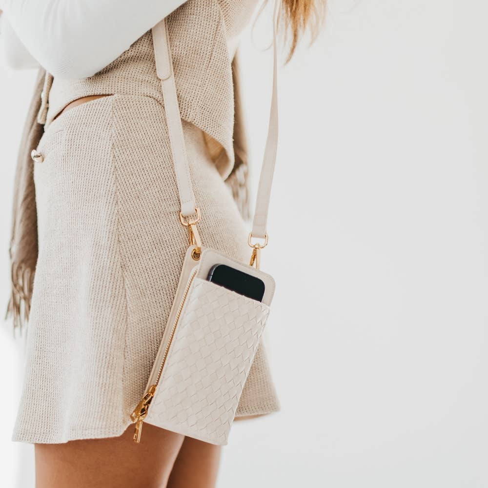 Woven Double Duty Phone Bag : Woven Brown