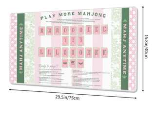 Mahjong Solo Practice Mat: Pink Stripe
