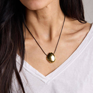 Gold Pendant Cord Necklace