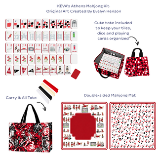 Athens Mahjong Kit includes Tiles, Mat and Tote