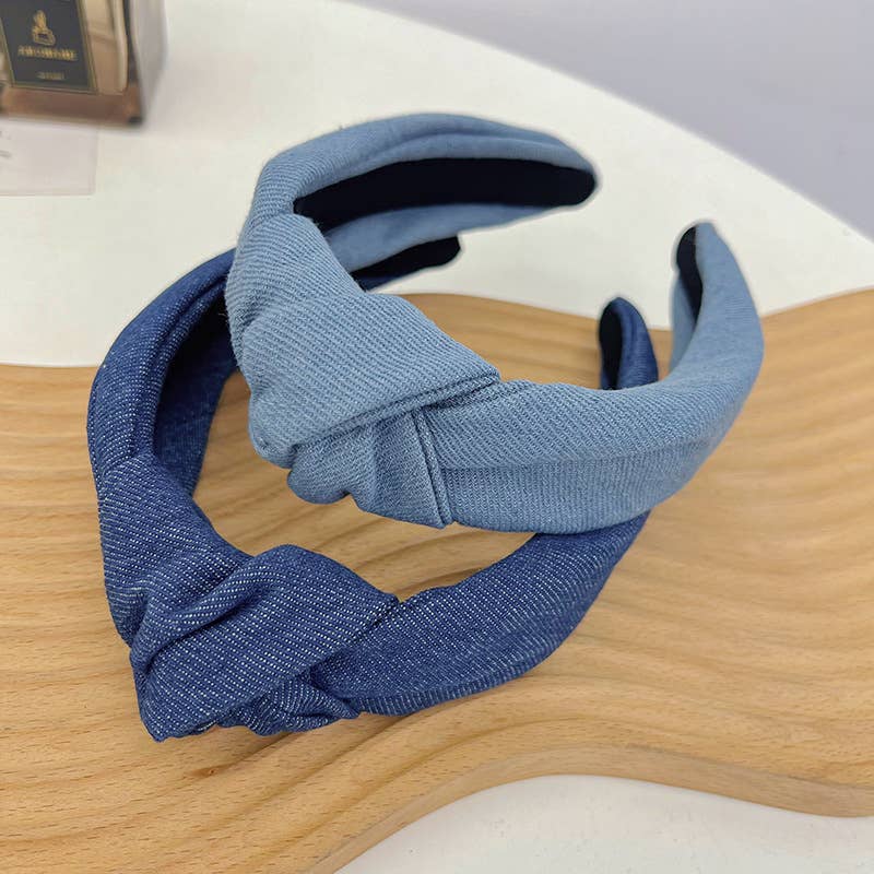 Denim Knot Headband : Dark Denim