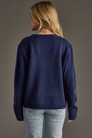Game Day Sweater: Navy/White
