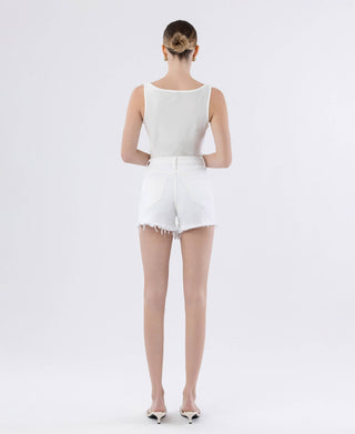 TUMMY CONTROL SUPER HIGH RISE A LINE SHORTS LV1765WH: OPTIC WHITE / M