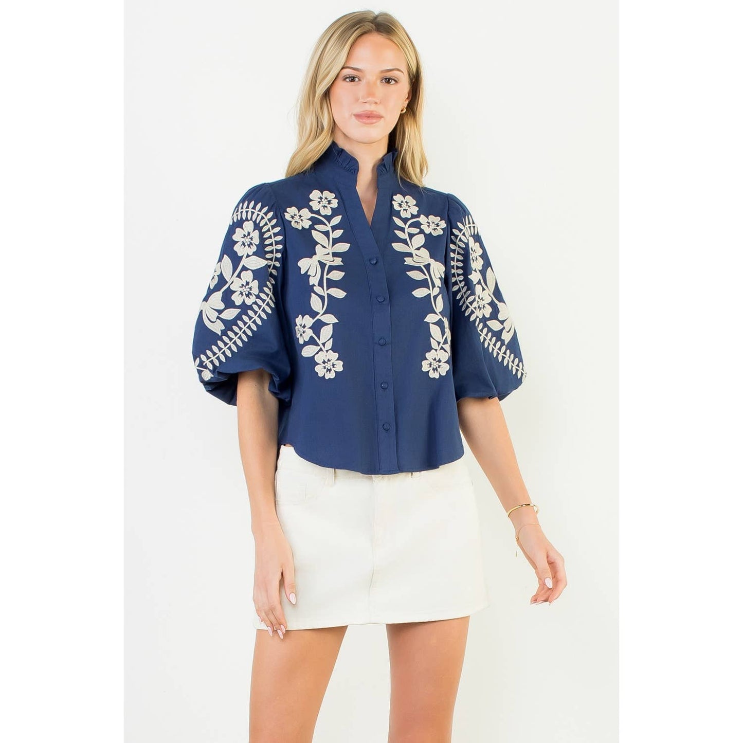 Arden Floral Embroidery Top