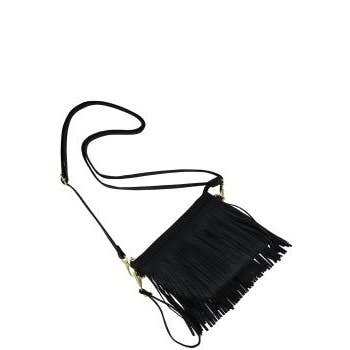 CROSSBODY FRINGE BAG: Fuchsia