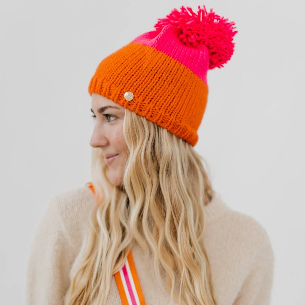 Maeve Snow Beanie Fuschia/Orange