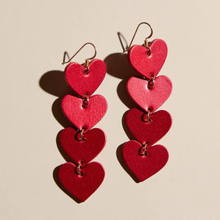 Ashton Shimmer Earrings: Crimson