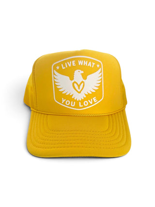Heart of an Eagle Trucker: CAMO - METALLIC GOLD
