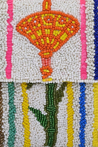 Mahjong Royale Fully Hand-Beaded Shoulder Bag