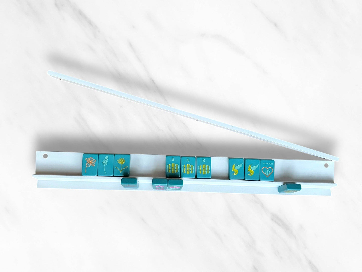 Mahjong Racks & Pushers (Set of 4): Aqua