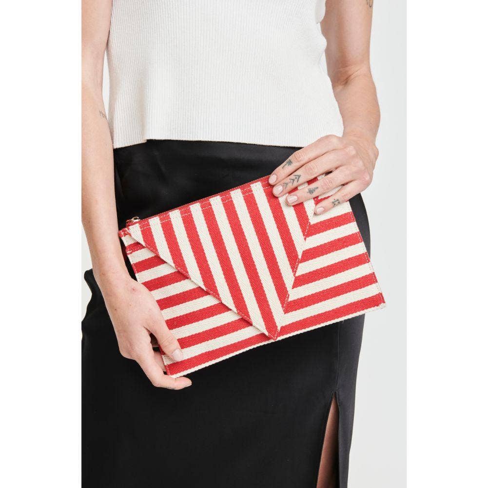 Barcelona Striped Fabric Crossbody: Black