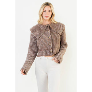 Mihaly Cropped Knitted Collar Cardigan