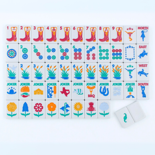 THE TEXAS SERIES  |  Mahjong with Lone Star Flair  |  Mesquite White Tile Set