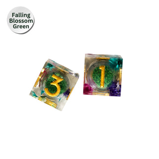 Falling Blossom (Green) Mahjong Large Dice Gift Ready