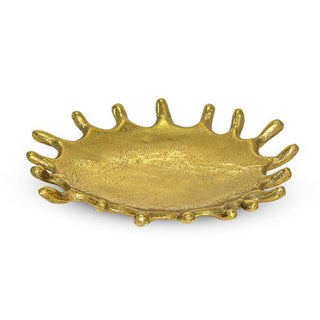 Textured Gold Oval Splash Plate Small