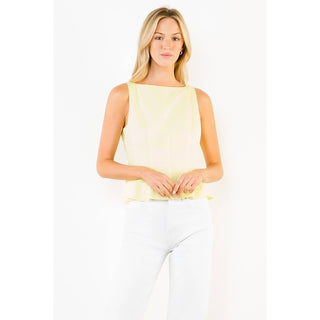 Sleeveless Peplum Top: YELLOW / XS-S-M-L(1-2-2-1)