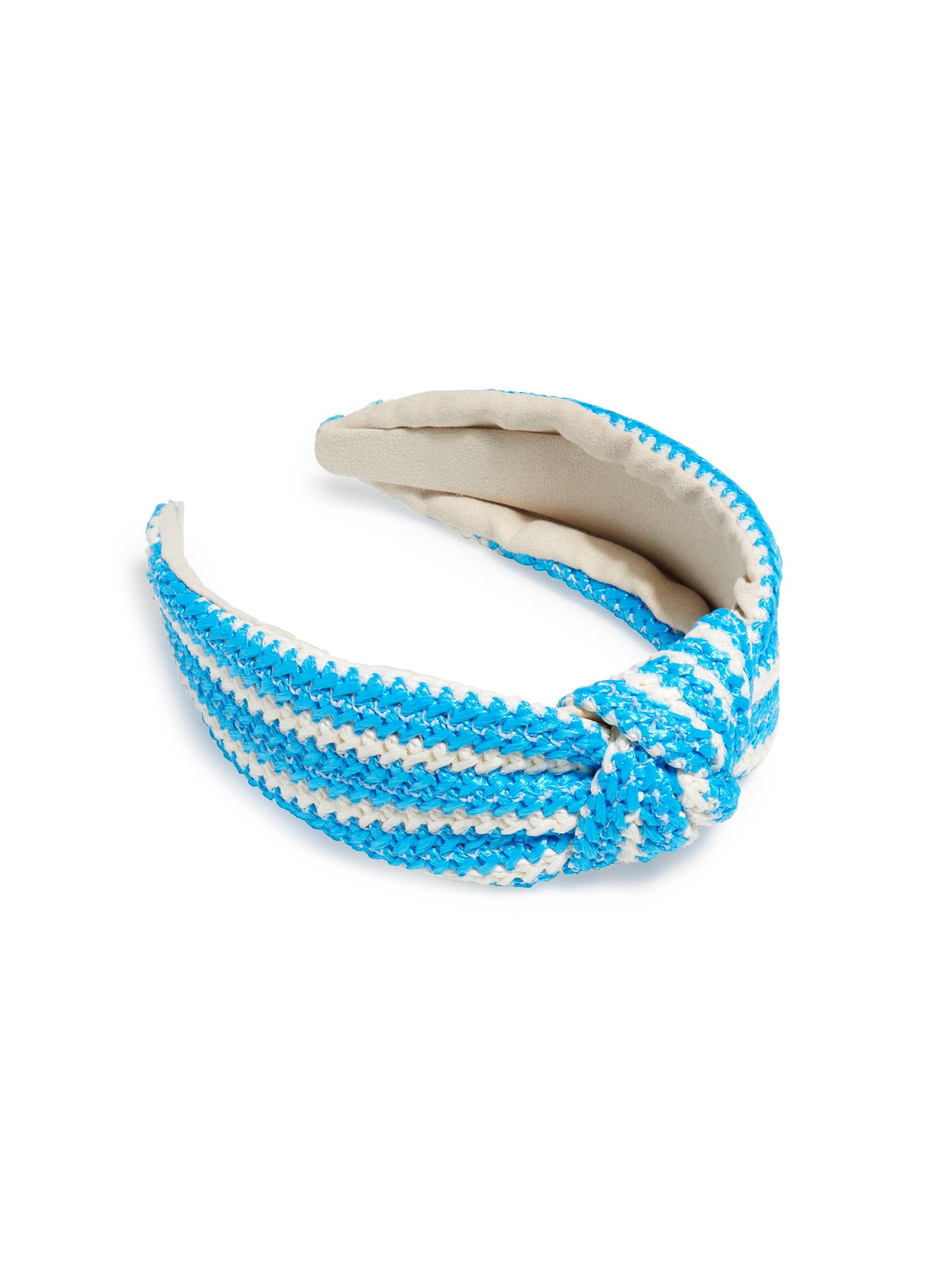 WOVEN STRIPE KNOTTED HEADBAND: Blue