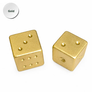 Gold and Silver Luxe Solid Metal Mahjong Dice Gift Ready: Silver