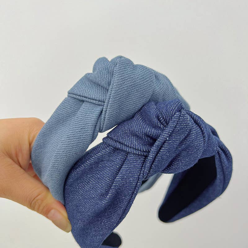 Denim Knot Headband : Dark Denim