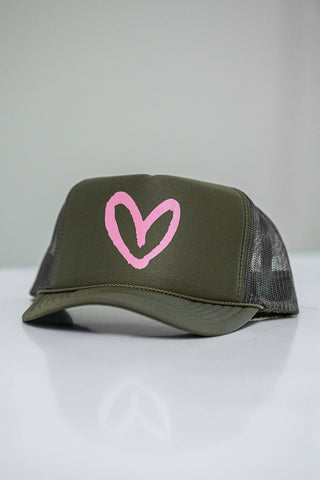 Imperfect Heart Trucker Hat - Classic Colorways: Camo/Red