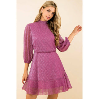 Cecille Metallic Mesh Dress