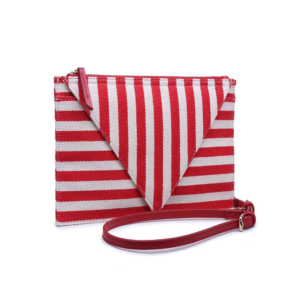 Barcelona Striped Fabric Crossbody: Black