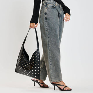Tori Studded Hobo: Chocolate