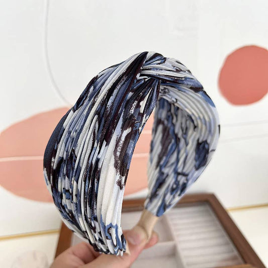 Pleated Watercolor Twist Headband