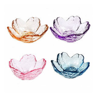 Dusty Rose Glass Flower Dice Dish