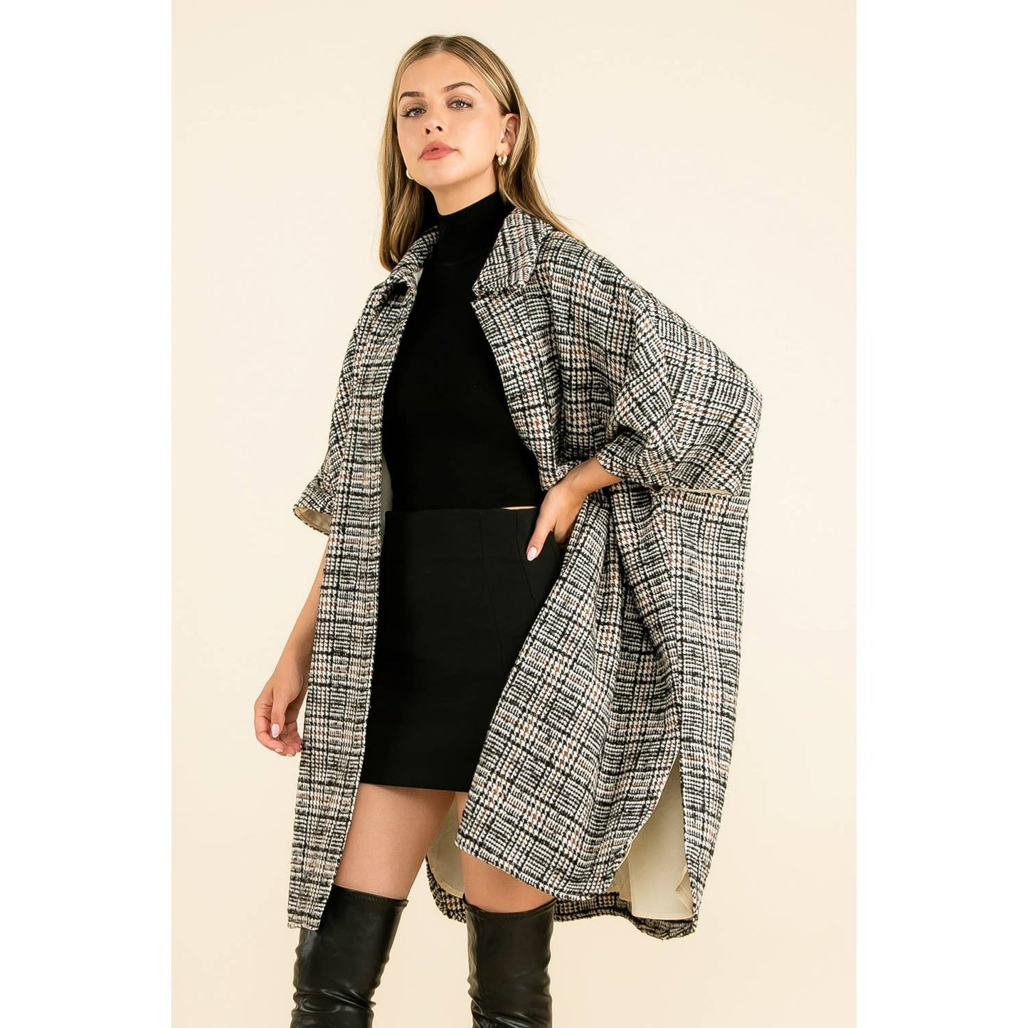 Myra Plaid Long Coat