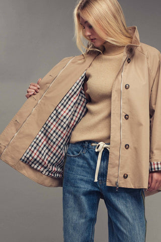 Nicolette Modern A-Line Trench Jacket