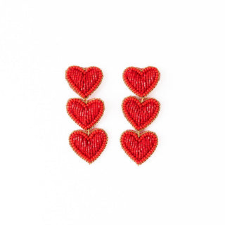 Haddie 3 Heart Drop Earrings