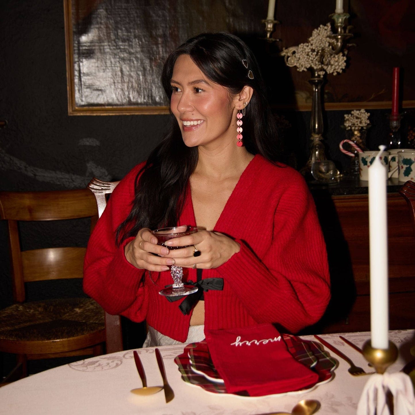 Crimson Shimmer Sylvie Earrings