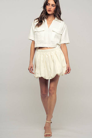 Collared Camp Shirt: BLACK