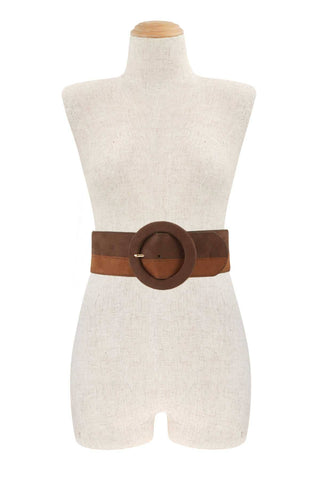 Two Tone Suede Feel Elastic Belt: BLACK