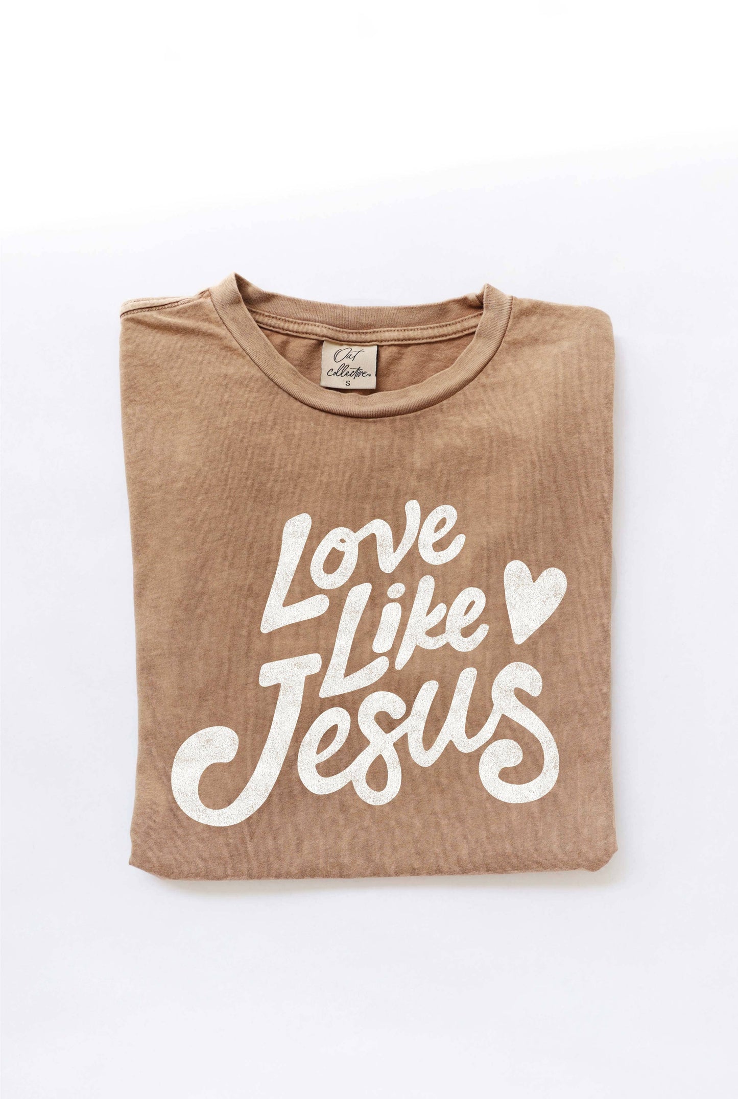 LOVE LIKE JESUS Mineral Washed Graphic Top: STORM / XL