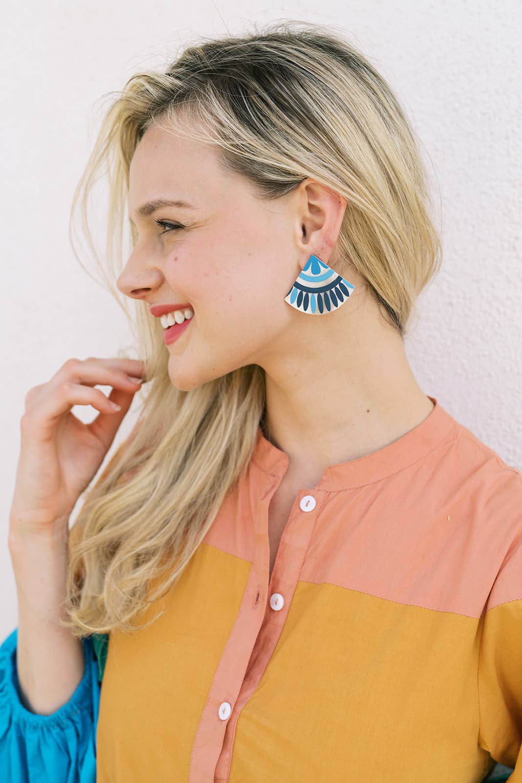 Sea Blue Tile Earrings