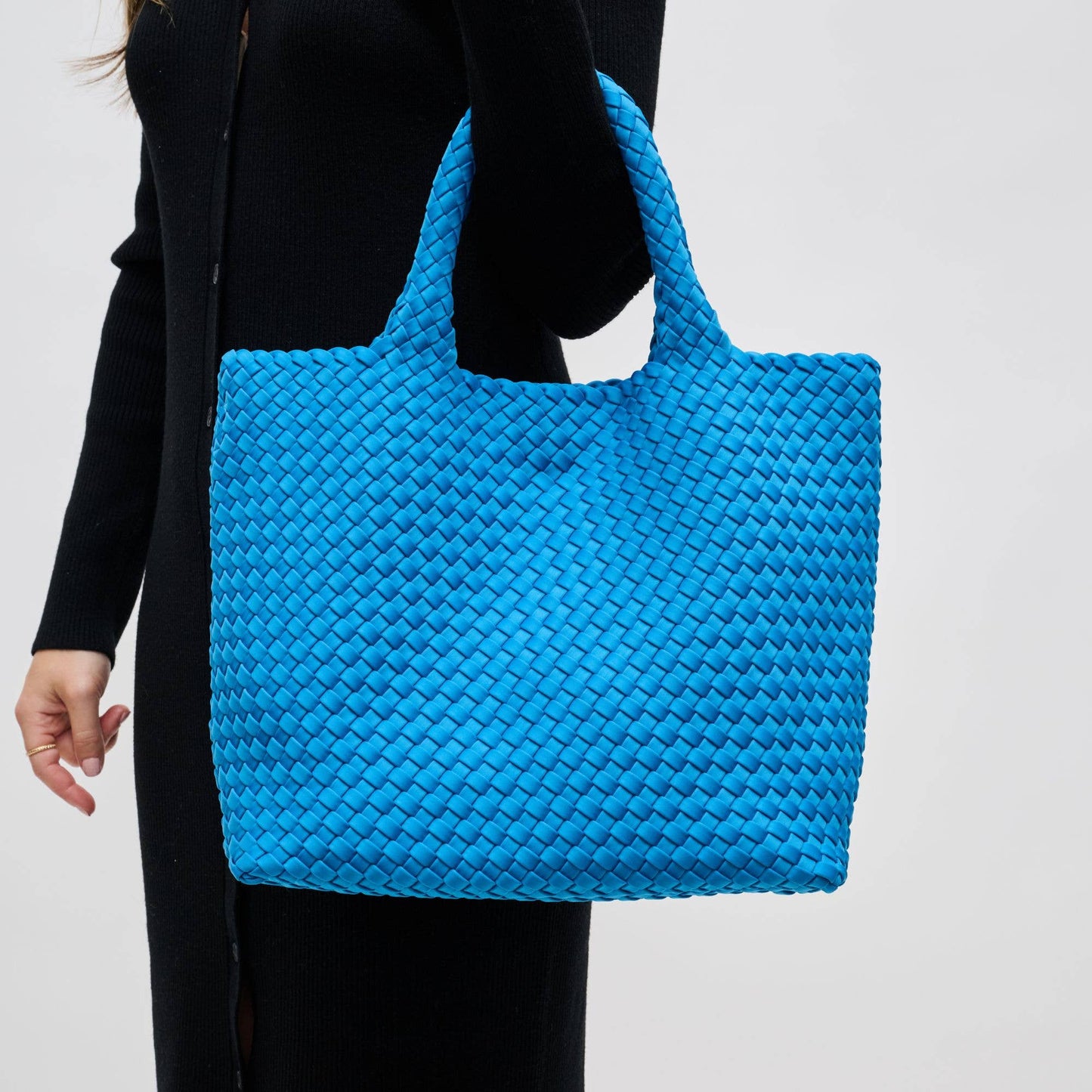 Sky's The Limit - Medium Woven Neoprene Tote: Black